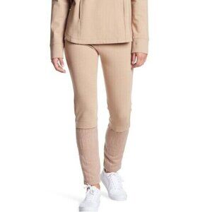 Lime & Vine Sweatpants Jogger Pants Tan Kylie Word Knit Panel Legging SZ M New
